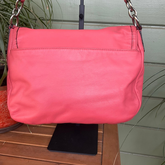 Coach Taylor Coral Leather Shoulder Bag GUC - Picture 2 of 8